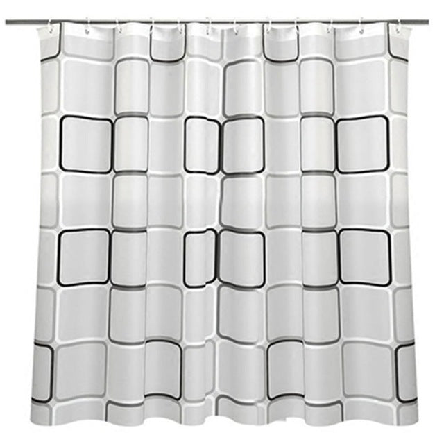 Waterproof Shower Curtain 12 Hooks For The Bathroom  High Quality Bath Bathing Sheer For Home Decoration25