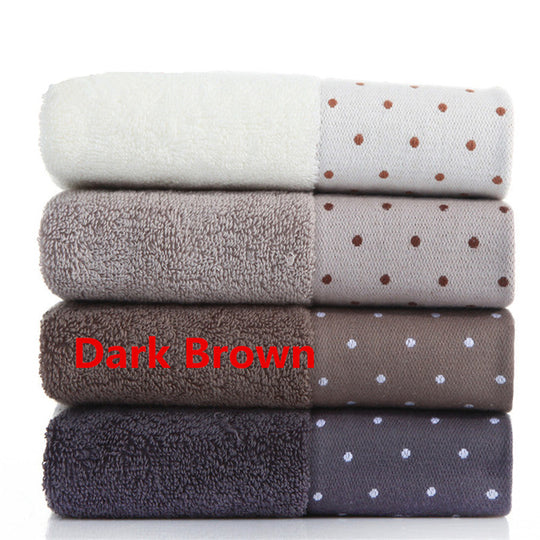 100% Cotton Absorbent Dot Pattern Bathroom Travel Hand Face Towel