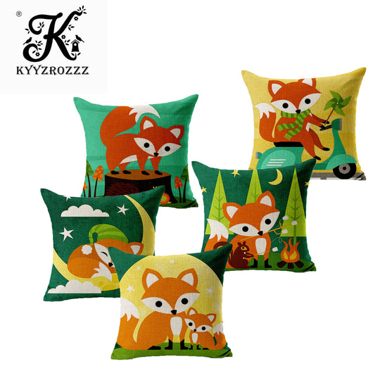 Fashion Cushion Cases Home Decoration Throw Pillow Cover Cars European Red Foxes For Throw Pillow