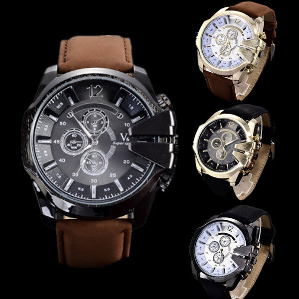 V6 Watch Men Wrist Watch Top Brand Military Sport Watches Men's Watch Leather Clock V6 relogio masculino erkek kol saati