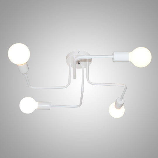 4-6-8 Head Multiple Rod Wrought Iron Ceiling Dome Lamp