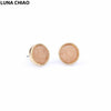 Mini Round Fake Resin Druzy Stone Ear Stud Metallic Rose Gold Druzy Post Earring
