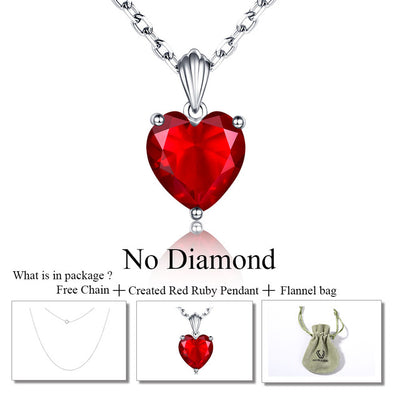 DOUBLE-R 925 Sterling Silver Emerald Necklace Sapphire Pendant Ruby jewelry heart Necklaces & Pendants for women silver 925