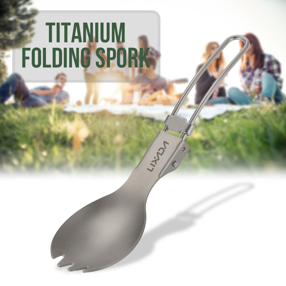 Lightweight Titanium Folding Camping Spoon / Fork