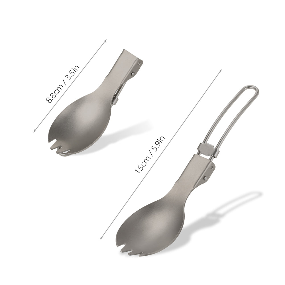 Lightweight Titanium Folding Camping Spoon / Fork