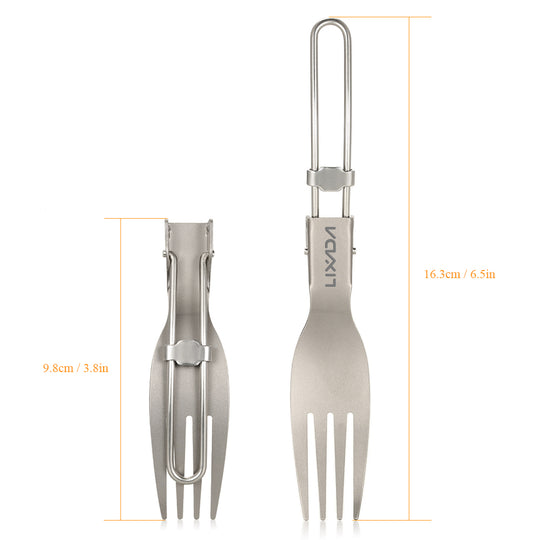 Lightweight Titanium Folding Camping Spoon / Fork