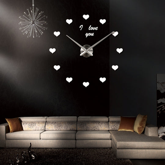 Modern Acrylic Home "Hearts" Wall Clock