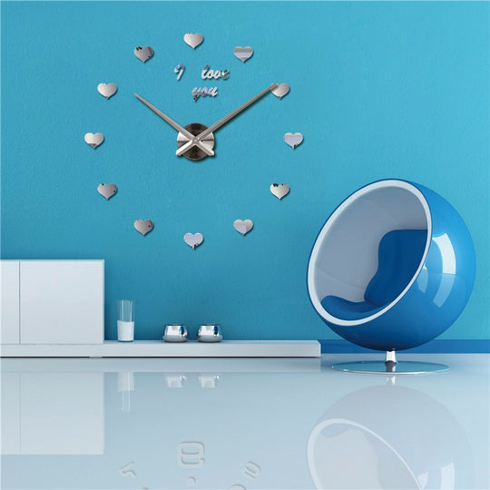 Modern Acrylic Home "Hearts" Wall Clock