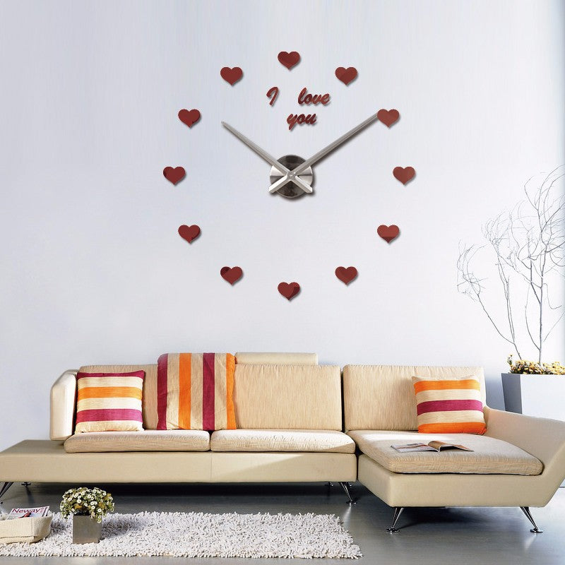 Modern Acrylic Home "Hearts" Wall Clock