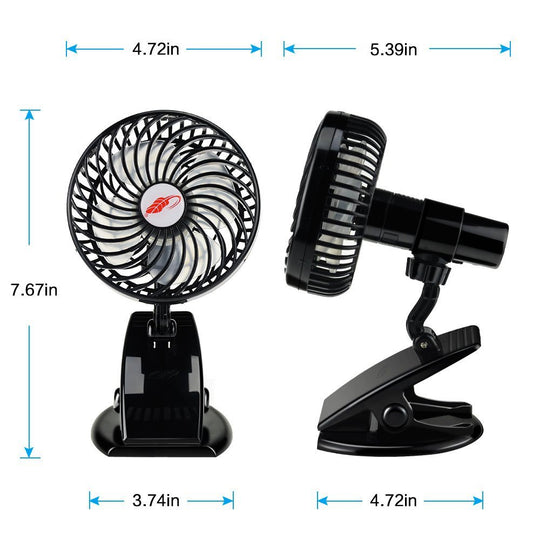 Mini Mute Clamp Fan Rechargeable Silent 4 Blades Baby Stroller Fans Portable Air Cooling 3 Speeds Desk USB Fan with USB output