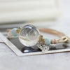 Boho Vintage Charm Bracelet Handmade Real Dry Flower Glass Ball Weave Adjustable Bracelets Bangle for Women Fashion