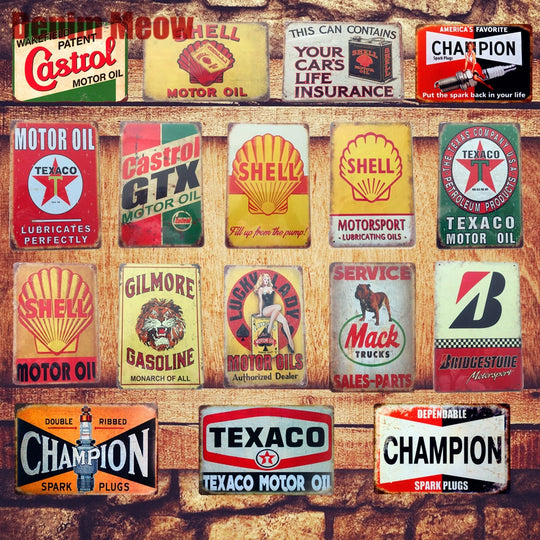 Motor Oil Plaque Vintage Metal Tin Signs