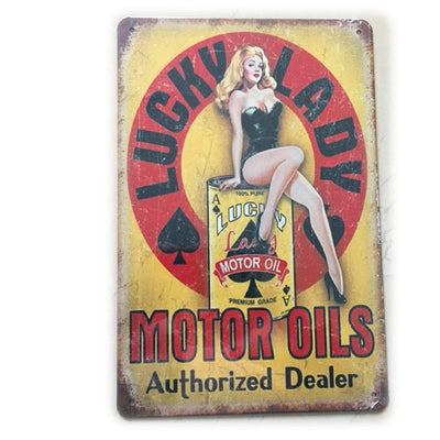 Motor Oil Plaque Vintage Metal Tin Signs