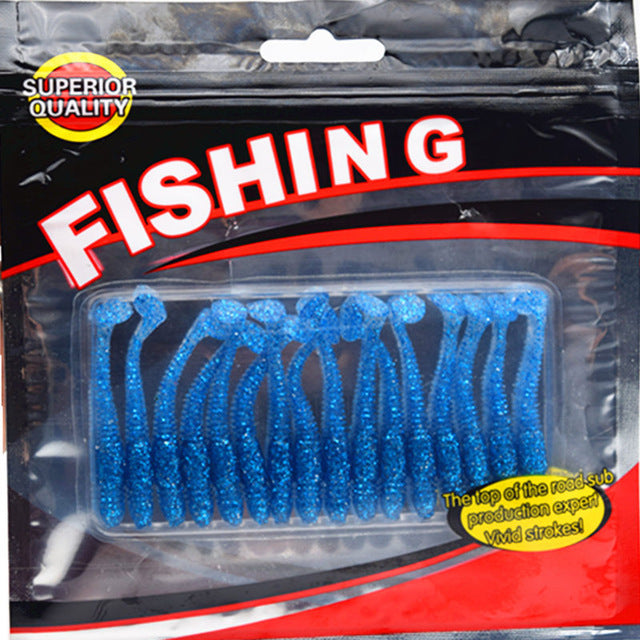 16 Pack: Soft Bait Artificial Fishing Lure Worms - 5cm