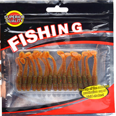 16 Pack: Soft Bait Artificial Fishing Lure Worms - 5cm