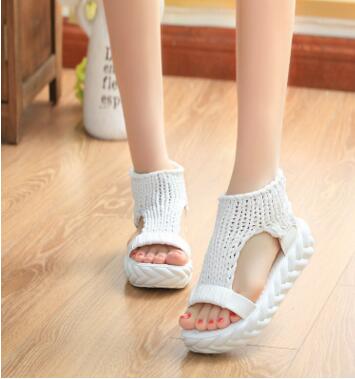 Women's Comfortable Wool Knit Wedge Sandal
