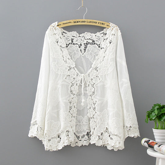 Women's Lace Kimono Summer Lace Up Tops