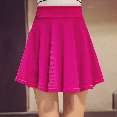 Women's High Waist Pleated Skirt Super Elastic Mini Skirts