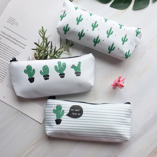 Cactus Canvas Pencil Case