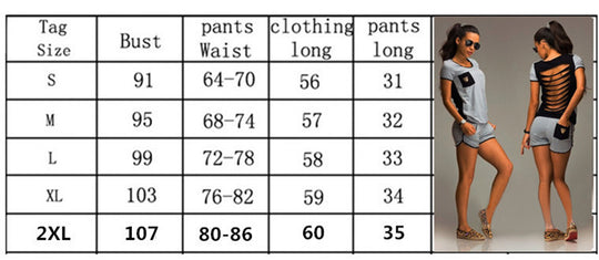 Women's Two Piece Ripped Cheetah Shirt and Fitness Shorts