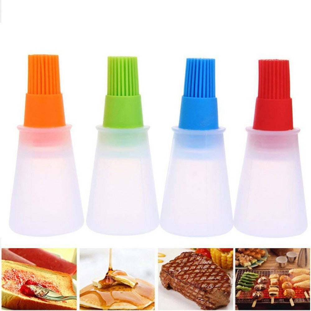 Portable Silicone Oil Bottle With Brush