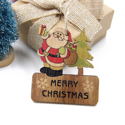 3 Piece: Wooden "Merry Christmas" Christmas Tree Ornaments