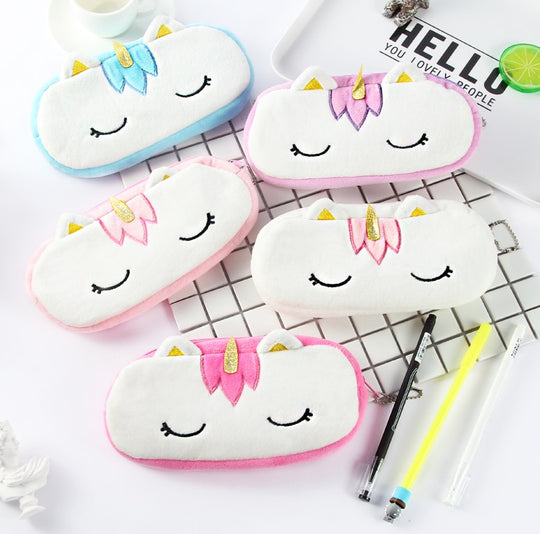 Kawaii 20CM Approx. Plush Unicorn Plush Stuffed DOLL Toy of Coin Pencil BAG Doll , Unicorn Horse Plush BAG Toy Doll
