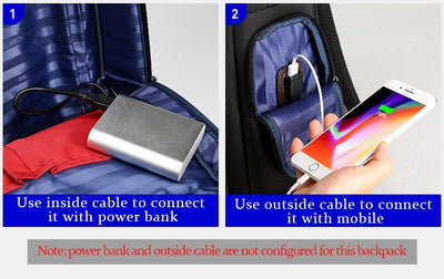 Men's Waterproof Multi-Pocket USB Charging Business Backpack