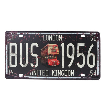 Vintage Metal Tin License Plate Plaque