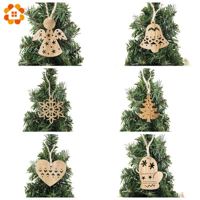 Wooden Christmas Themed Ornament Decorations