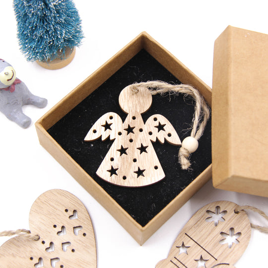 Wooden Christmas Themed Ornament Decorations