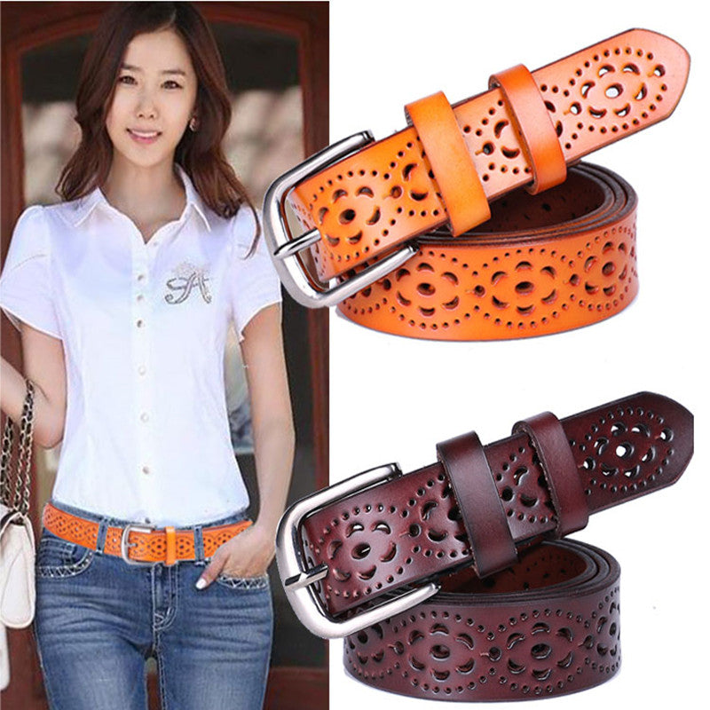 Women's Wide Genuine Leather Belt