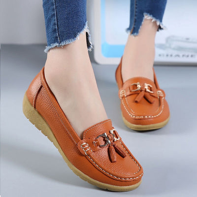 Women's Genuine Leather Business Casual Slip-Ons
