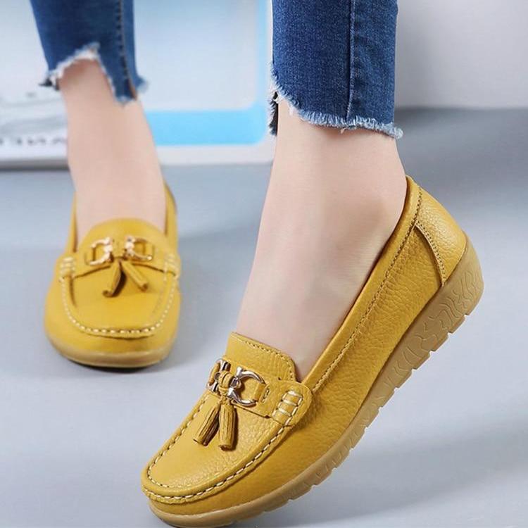 Women's Genuine Leather Business Casual Slip-Ons
