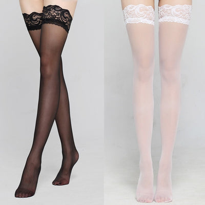 6 Colors   Stylist Fashion Ladies Womens Lace Top Stay Up Thigh High Stockings