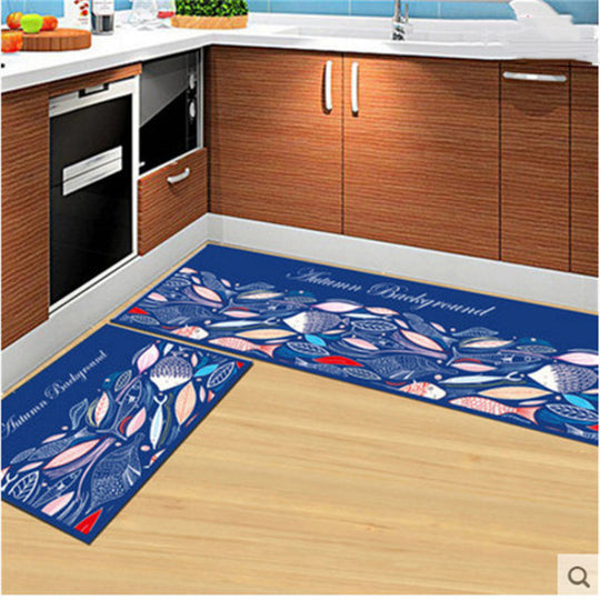 Long Absorbent Patterned Non-Slip Kitchen Floor Mats