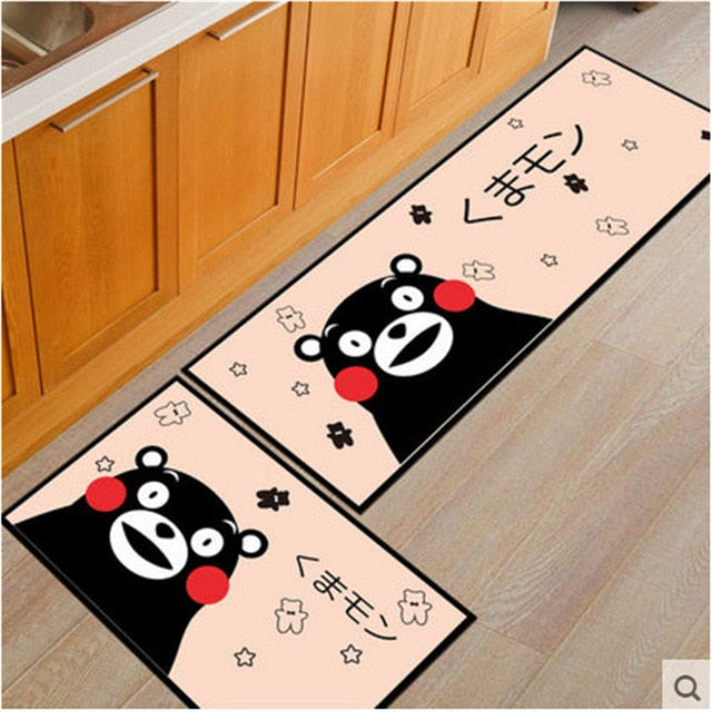 Long Absorbent Patterned Non-Slip Kitchen Floor Mats