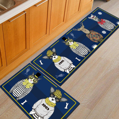 Long Absorbent Patterned Non-Slip Kitchen Floor Mats