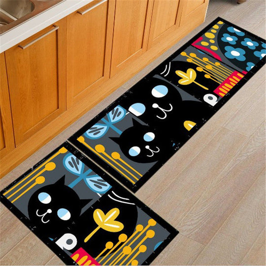 Long Absorbent Patterned Non-Slip Kitchen Floor Mats