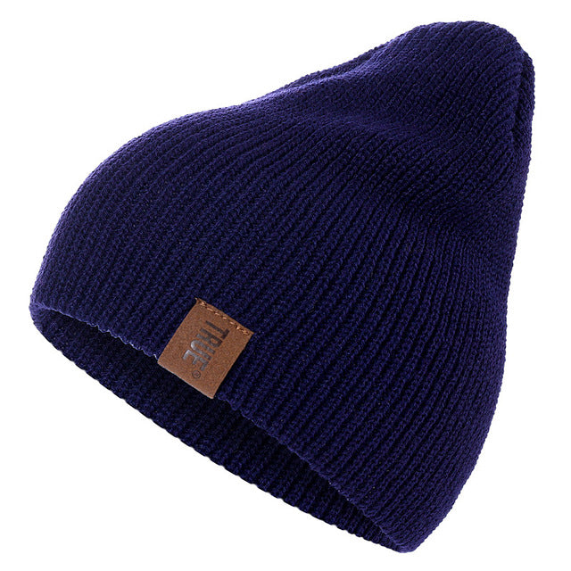 Men's Casual Knitted Letterman Beanie