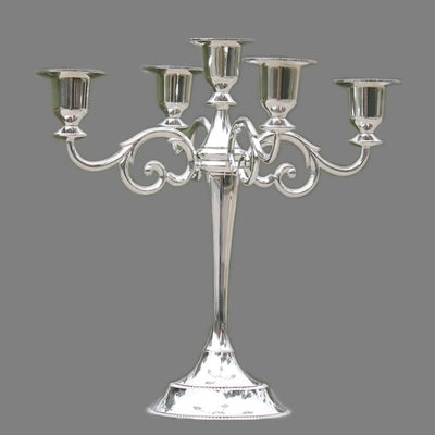 Silver/Gold/Bronze/Black 3-Arms Metal Pillar Candle Holders Candlestick