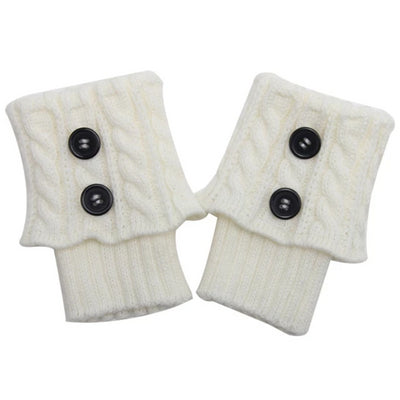 Women's Short Button Crochet Leg Warmer Boot Cuffs