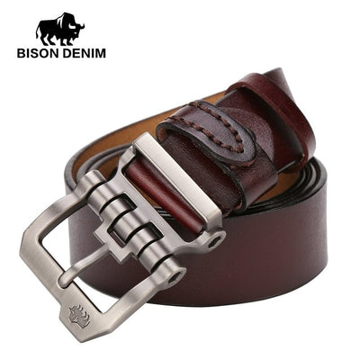 Men’s High Vintage Denim Leather Belt