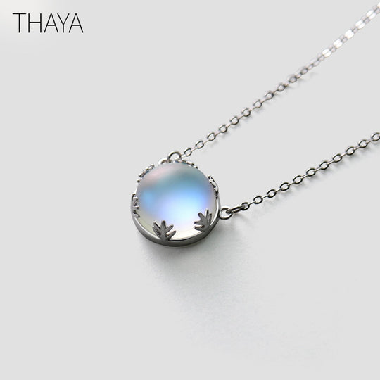 Women's Aurora Pendant Necklace Halo Crystal Gemstone