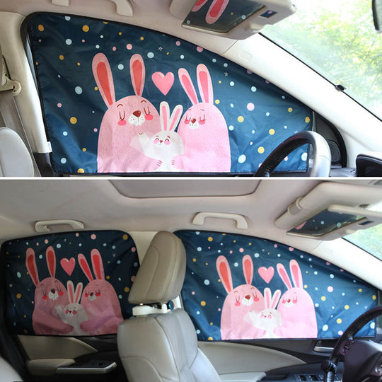 Magnetic Car Sunshade Cartoon Curtain Window Sun Visor