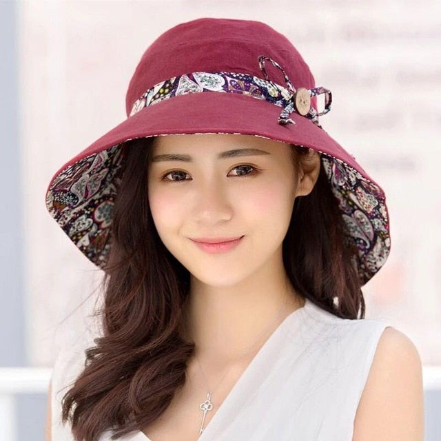 Women's Summer Sun Hat Upf +50 Reversible