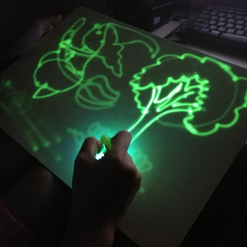 Magic Luminous Glow-in-the-Dark Drawing Board with Glow Pen