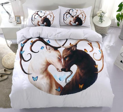 Animal Couple Bedding Sets Duvet and Pillow Shams