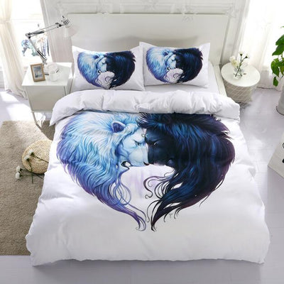 Animal Couple Bedding Sets Duvet and Pillow Shams