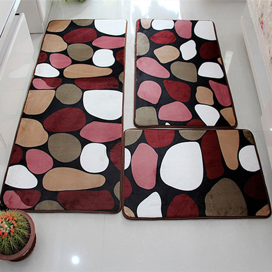 3 PC Soft Non-Slip Bath Mat Set
